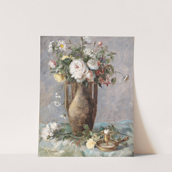 Blumenstück mit Kerzenhalter by Charles Monginot