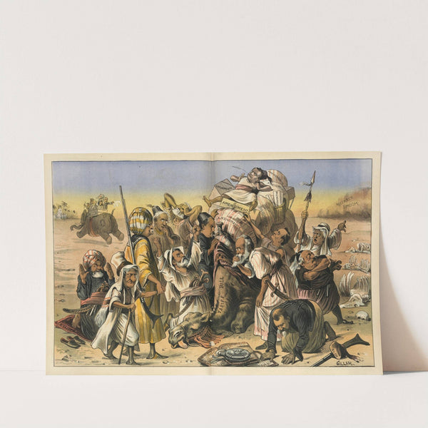 Blundering in a perilous position (1884) by Bernhard Gillam