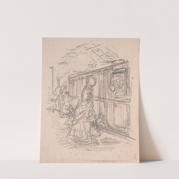 Boarding a Train by John Leech