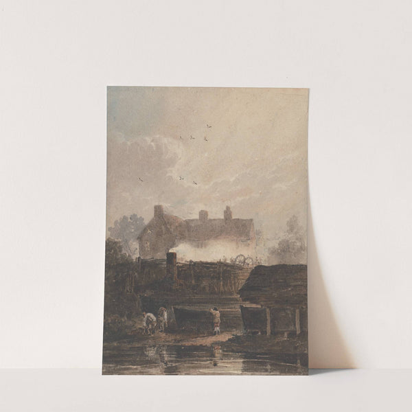 Boat Building, Dockyard at Birmingham (1800s) by David Cox