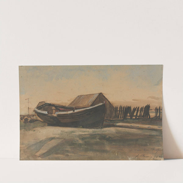 Boat on a Beach, Le Tréport (1854) by François Bonvin