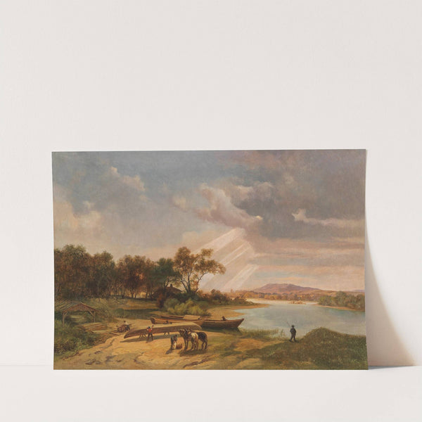 Boatbuilders on the Riverbank by Ignaz Raffalt