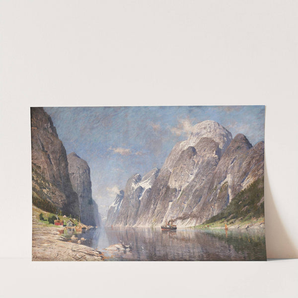 Boating in a wintery Fjord by Adelsteen Normann