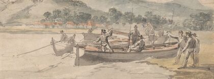 Boats and Men on Shore