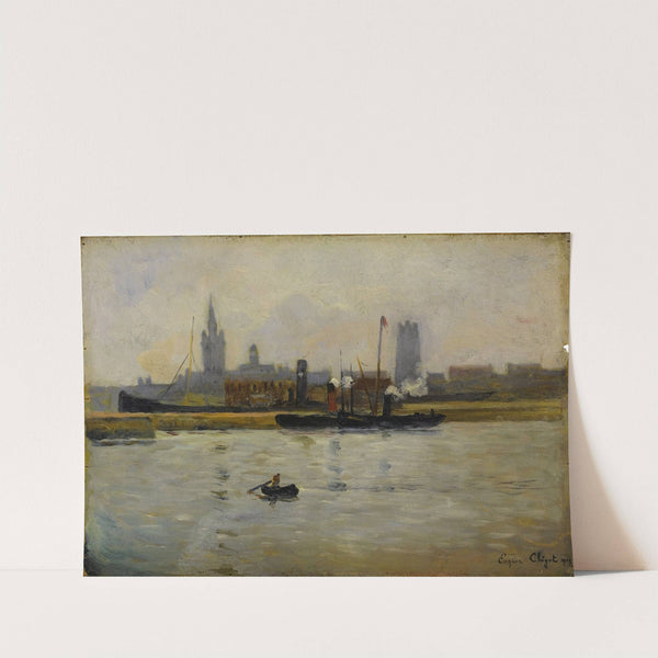 Boats in the Harbor by Eugene Chigot