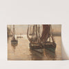Boats in the harbour by Erwin Carl Wilhelm Günther