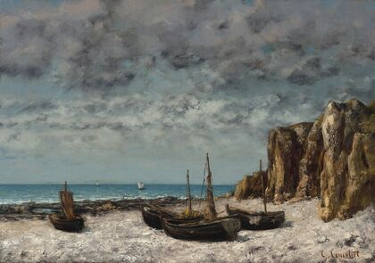 Boats on a Beach,Etretat