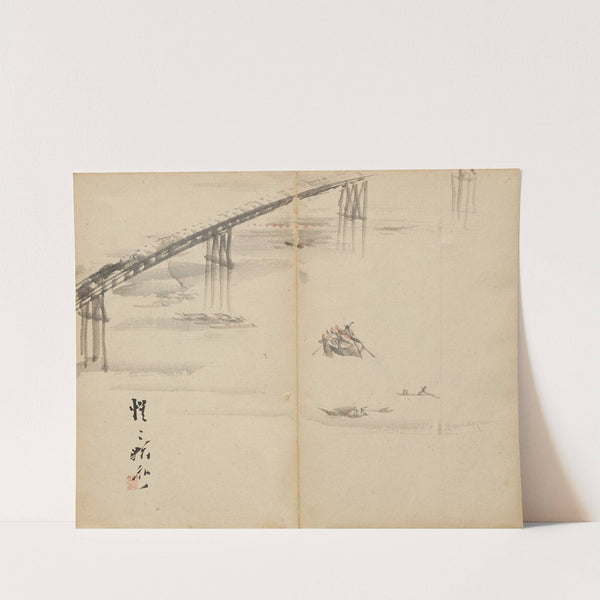 Boats on a River (1800s) by Kawanabe Kyōsai