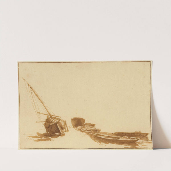 Boats on Shore and in Water by Jan de Bisschop