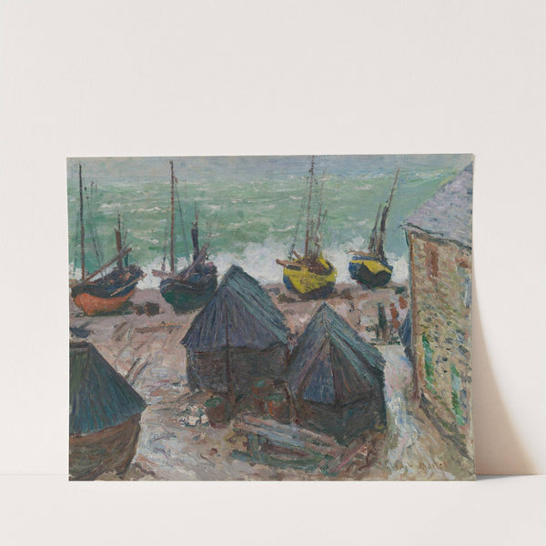 Boats on the Beach at Étretat (1885) by Claude Monet