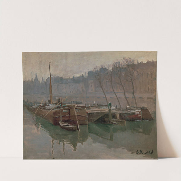 Boats on the Seine by Santiago Rusiñol