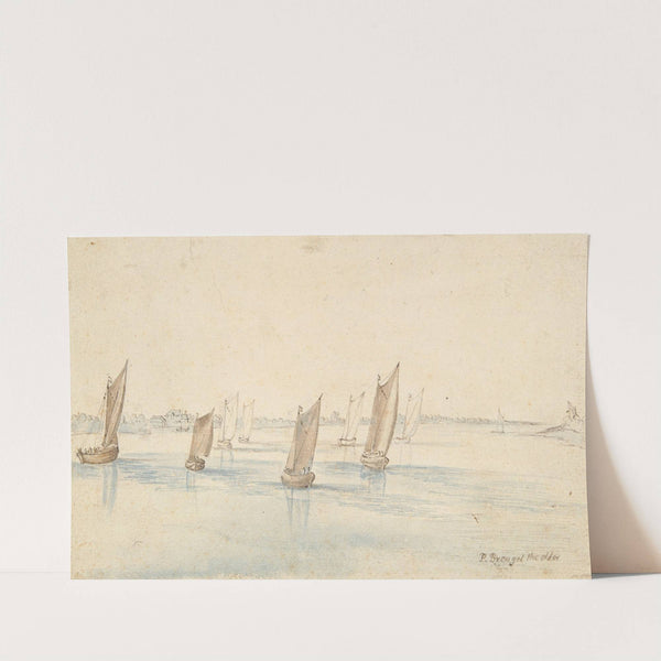 Boats Sailing on a River, A Country House in the Distance by Jan Brueghel The Elder