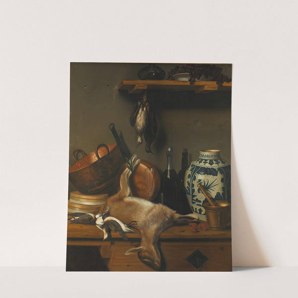 Bodegón Con Cabrito, Cazos De Cobre, Jarrón De Talavera Y Chichicuilotes by Josefa San Román