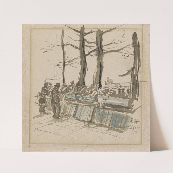 Boekenstallen op een kade in Parijs by Rolf von Hoerschelmann