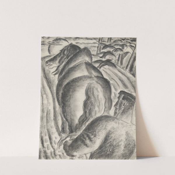 Boer met ploeg en trekpaard (1927) by Leo Gestel