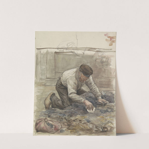 Boer, op zijn knieën by Jan Veth