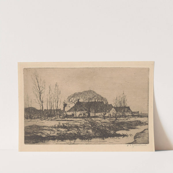 Boerderij bij een sloot (1888-1934) by Willem Adrianus Grondhout