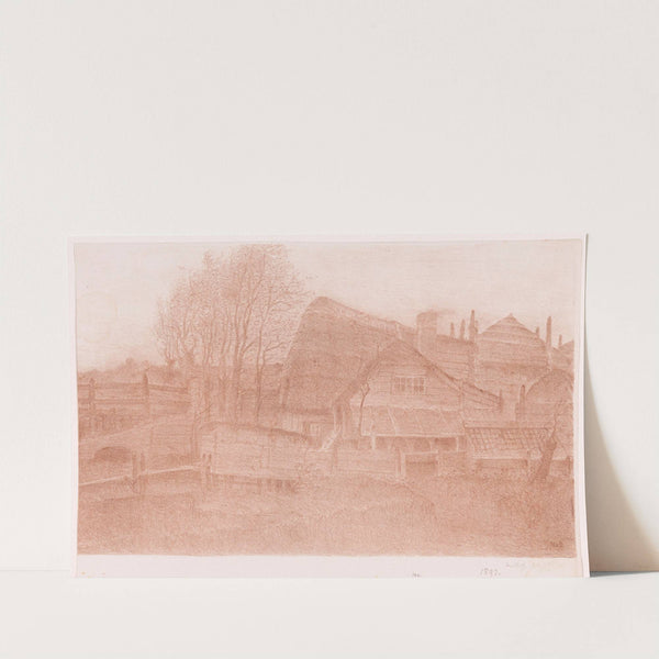Boerderij met hooischuur bij een houten brug (1897) by Henri van Daalhoff
