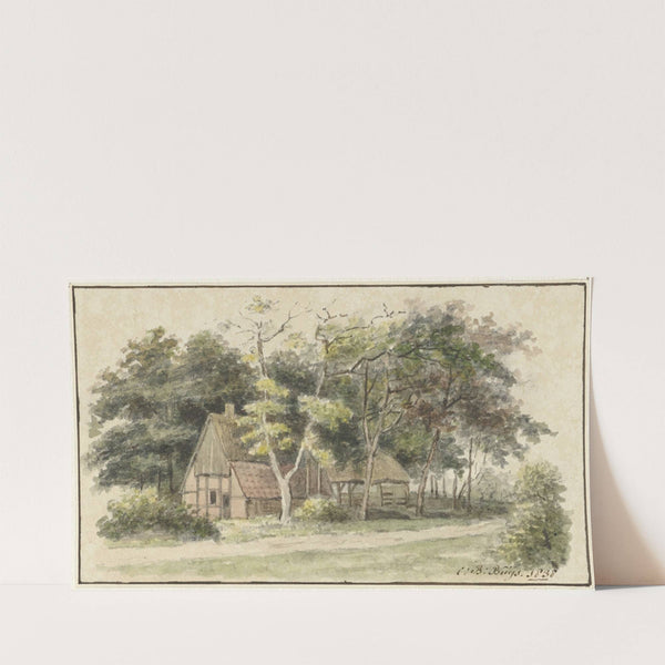 Boerderij tussen bomen (1838) by Cornelis Bernardus Buijs