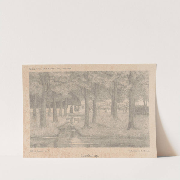 Boerderij tussen bomen Landschap (1898) by Simon Moulijn