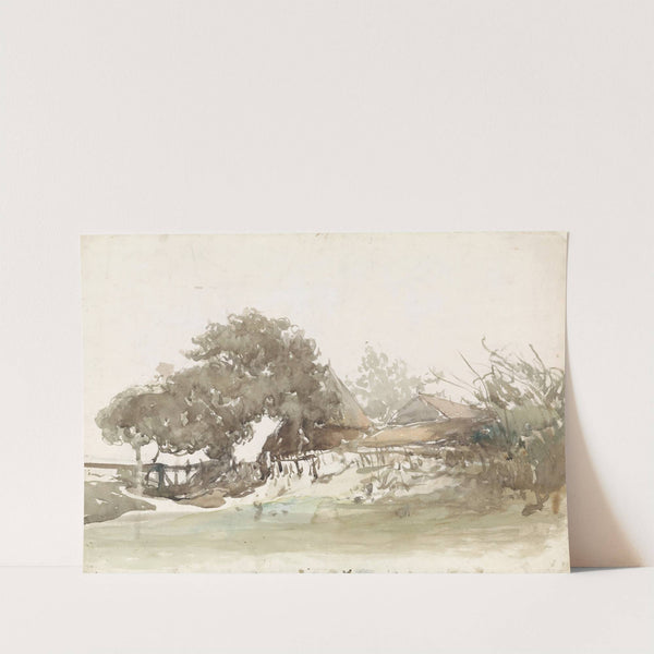 Boerderijen te Waalsdorp by Johannes Bosboom