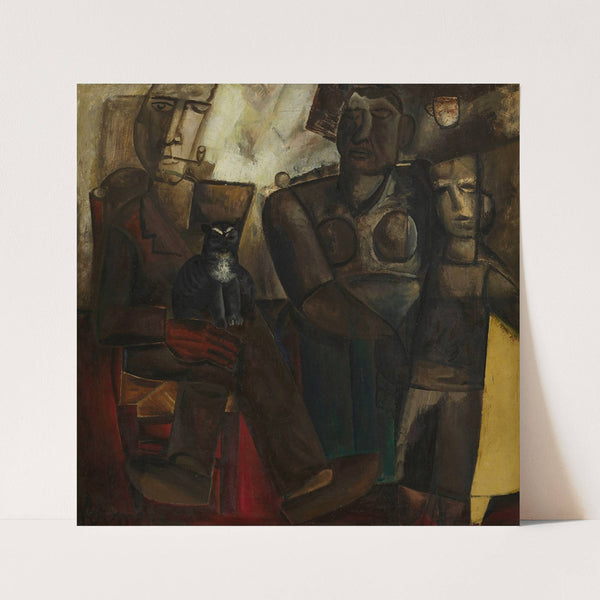 Boerengezin met kat (1928) by Constant Permeke