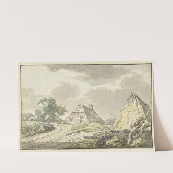 Boerenhuis aan de splitsing van een landweg by Jan Bulthuis