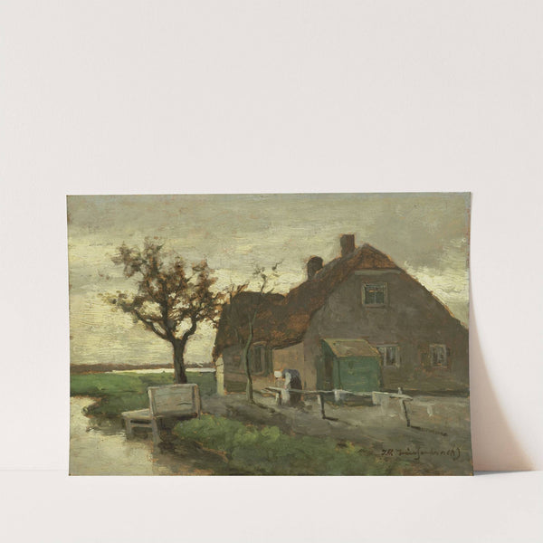 Boerenhuis aan een vaart (1870 - 1903) by Johan Hendrik Weissenbruch