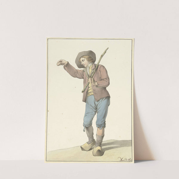 Boerenjongen wijzend met de rechterhand by Aletta de Freij