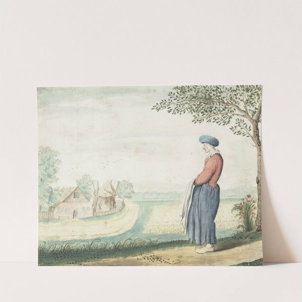 Boerenvrouw in een landschap by Gesina ter Borch