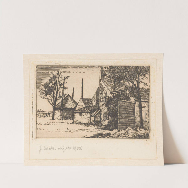 Boerenwoning en hooischuur (1905) by Johannes Josephus Aarts