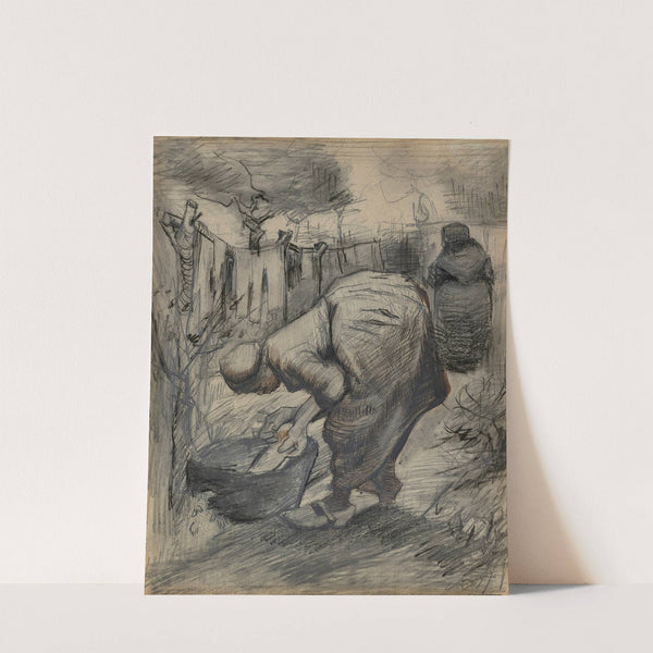 Boerin bij de wastobbe, in een tuin (Woman by the Wash Tub, in a Garden) (1885) by Vincent van Gogh