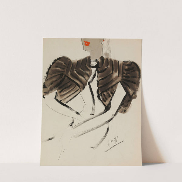 Boléro brun avec travail en bandes, 1938, Fonds d’arts graphiques de la maison Max Fourrures (1938) by M. P. Leven