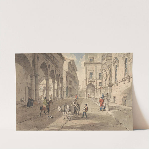 Bologna, View in the Strada Maggiore (1819) by John Augustus Atkinson