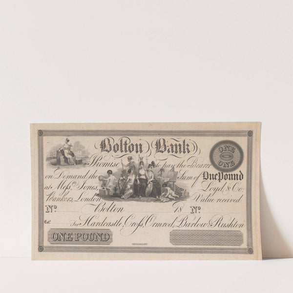 Bolton Bank one pound note (1820-1829) by Perkins & Heath