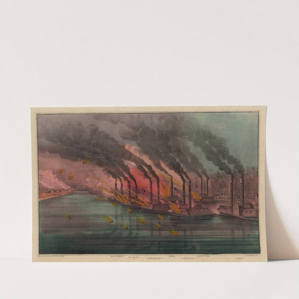 Bombardment and capture of Fort Henry, Tenn.; By the federal gunboats under command of commodore Andrew H. Foote-Feby. 6th 1862 (1862) by Currier & Ives.