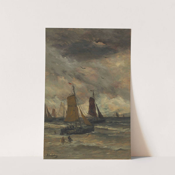 Bomschuiten At Sea by Hendrik Willem Mesdag