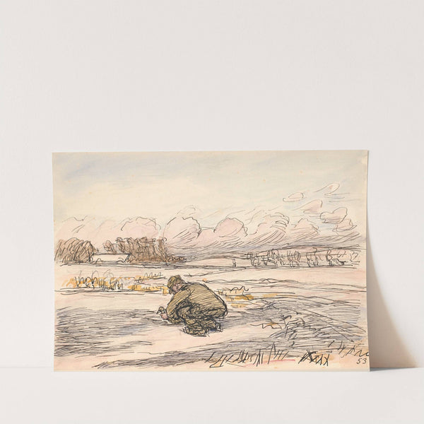 Bonden på isen by Fritz Syberg