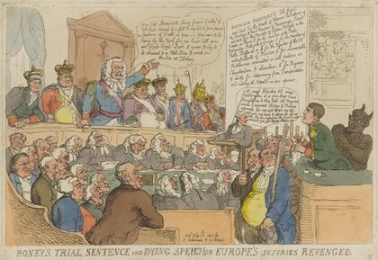 Boney’s trial, sentence, and dying speech, or Europe’s injuries revenged (1815)
