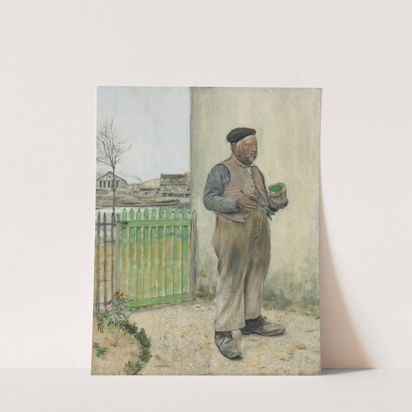 Bonhomme venant de peindre sa barrière(Man Having Just Painted His Fence) by Jean François Raffaëlli