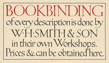 Book Binding of Every Description is Done by W. H. Smith & Son (1909)