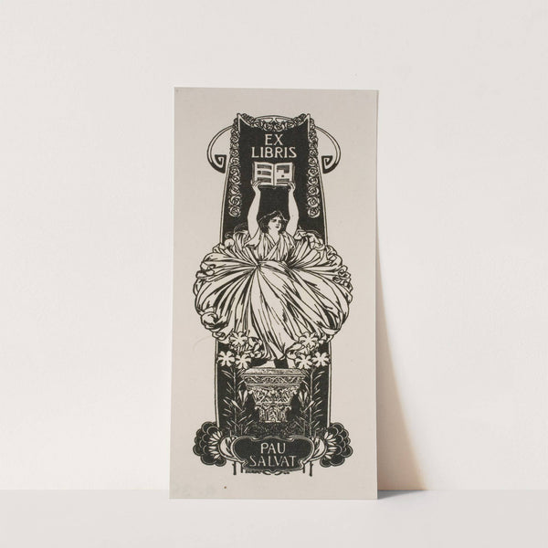 Book-plate of Pau Salvat by Josep Triadó