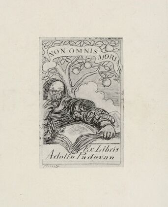 Bookplate; Adolfo Padovan; Non omnis moriar (1902)