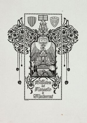 Bookplate; Biblioteca del Monastir de Montserrat (1905)