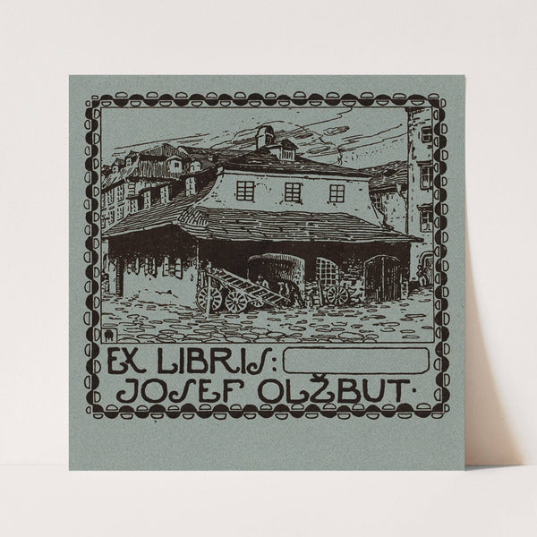 Bookplate; Josef Olžbut (1910) by Otakar Štáfl