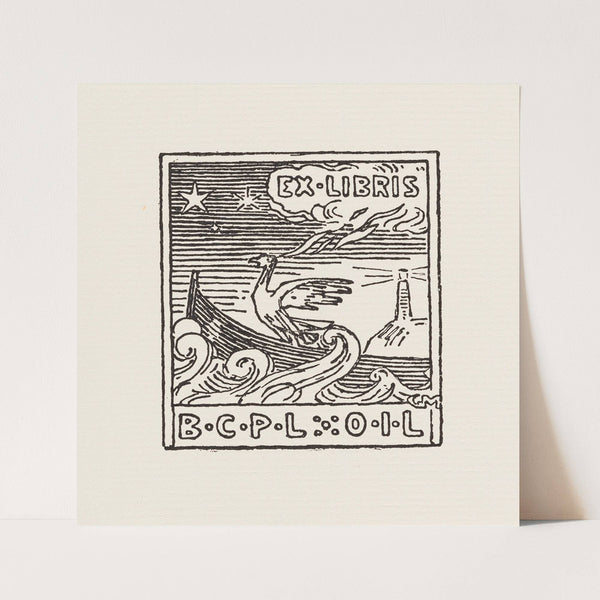 Bookplate of B.C.P.L. O.I. L. (1920) by Gerhard Munthe