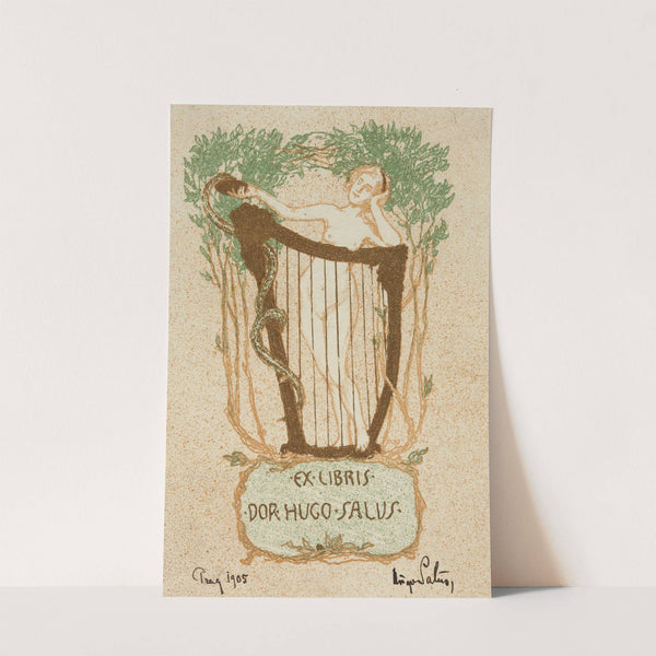 Bookplate of Dor. Hugo Salus (1897) by Emil Orlik