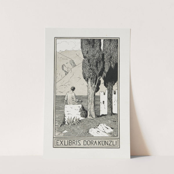 Bookplate of Dora Künzli (1910) by Franz Müller-Münster