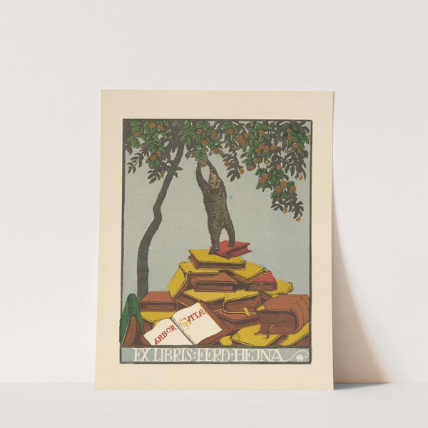 Bookplate of Ferd Hejna (1910) by Otakar Štáfl