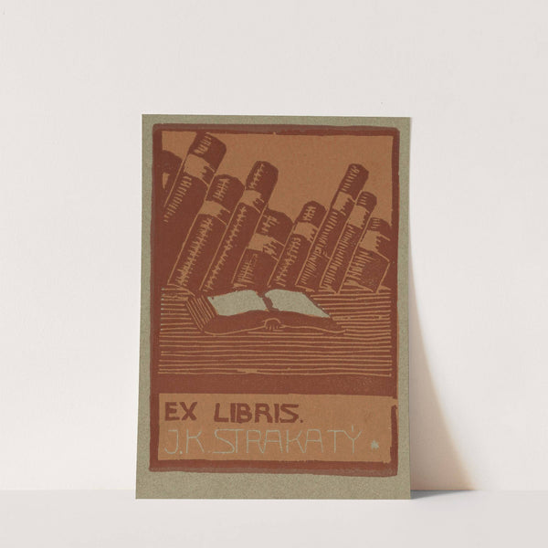 Bookplate of J.K. Strakaty (1900) by Otakar Štáfl
